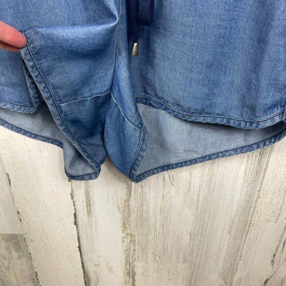 Splendid chambray romper blue size S long sleeve athleisure vacation travel soft - Picture 6 of 8